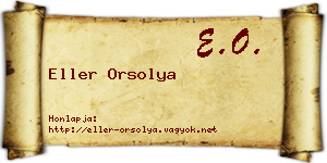 Eller Orsolya névjegykártya